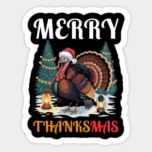Festive Turkey Thanksmas Celebration Sticker